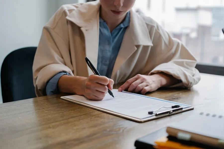 Split employer and candidate narrative with professional portraits