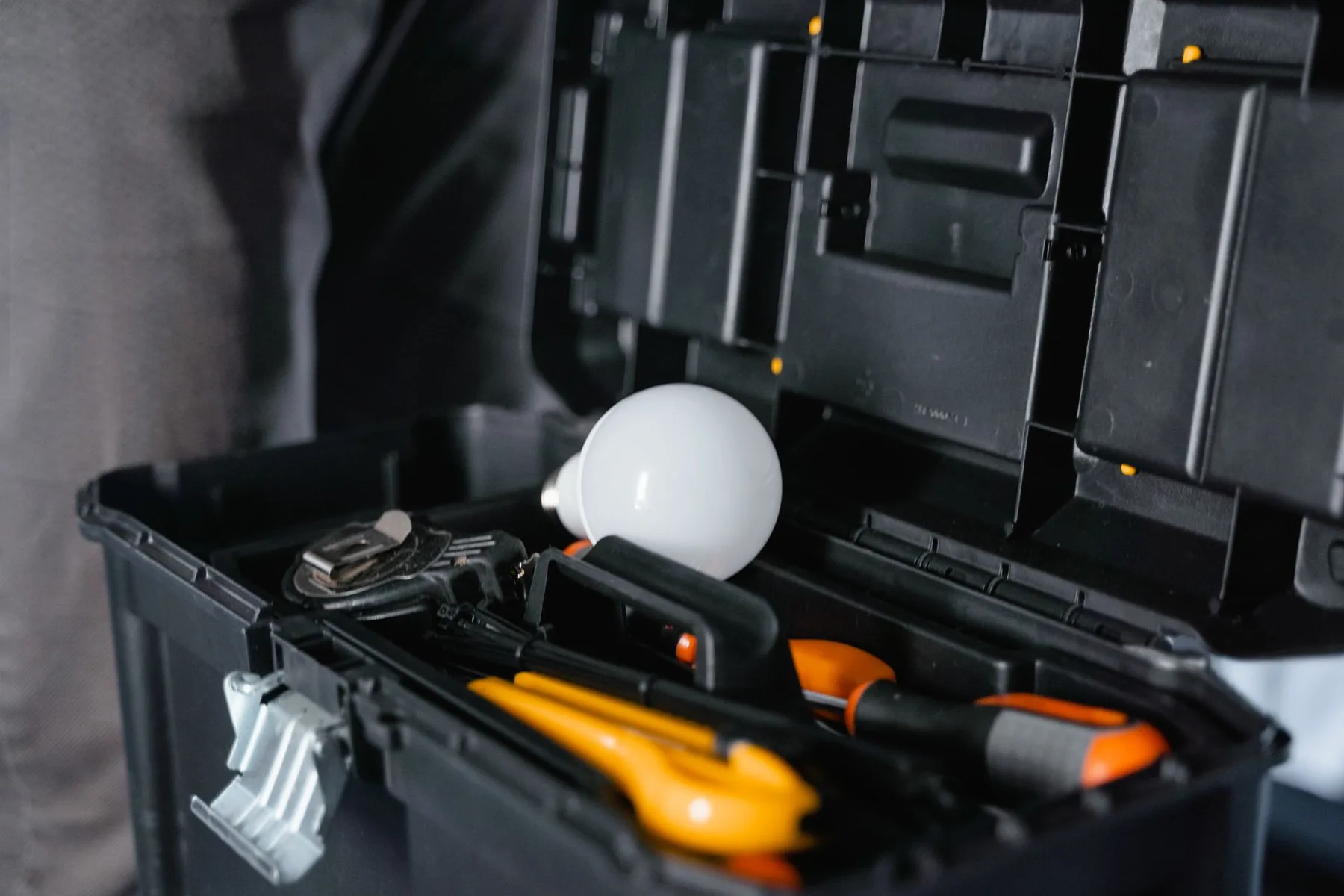 Technician at work with a clearly displayed service area