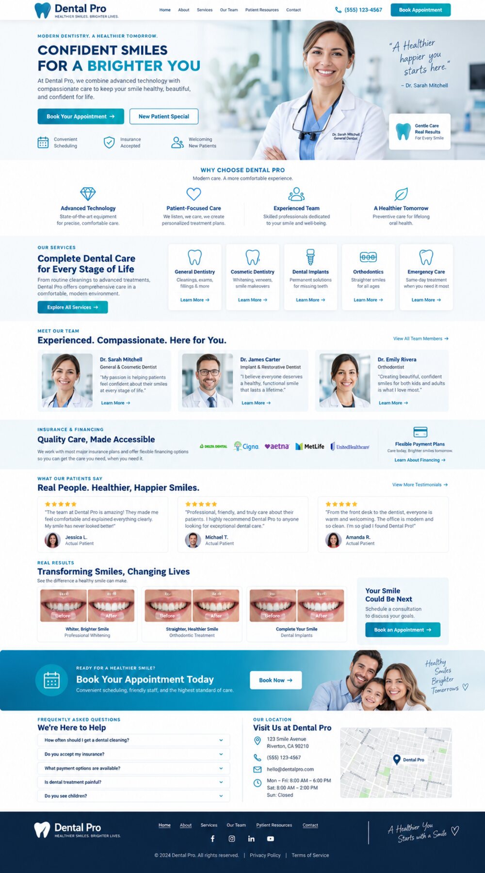 Confident patient portrait in a bright dental clinic