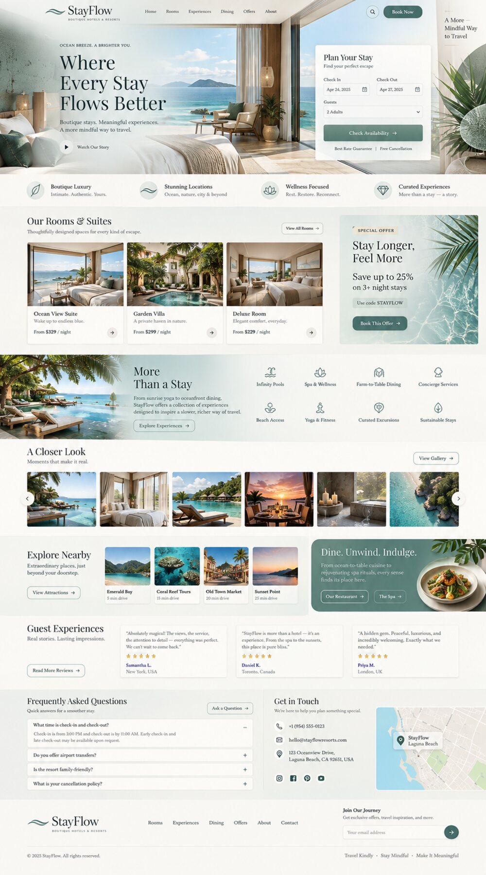 Toàn cảnh resort với thanh tìm phòng nổi phía trước