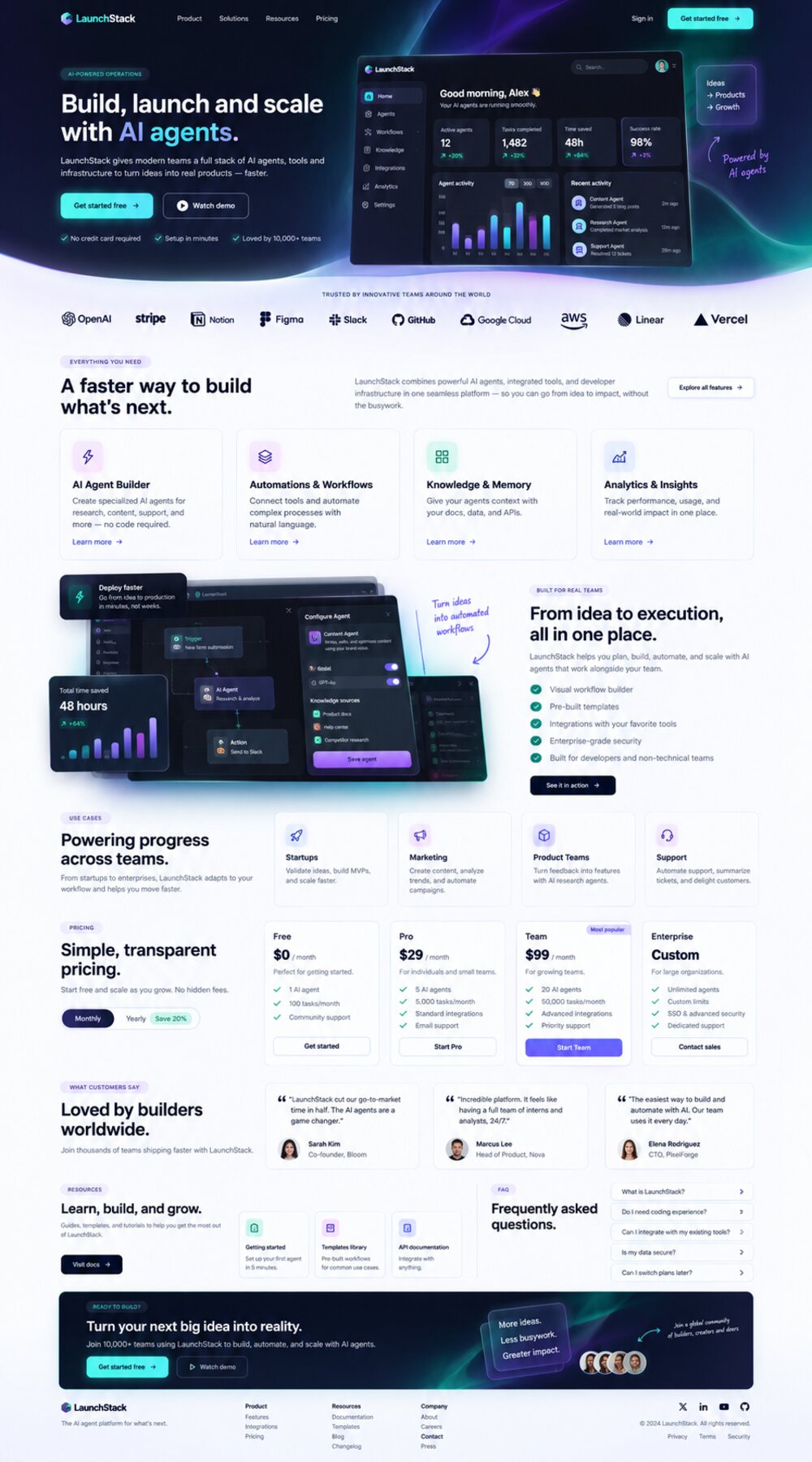 Layered product UI with 2.5D depth and a gradient glow behind it