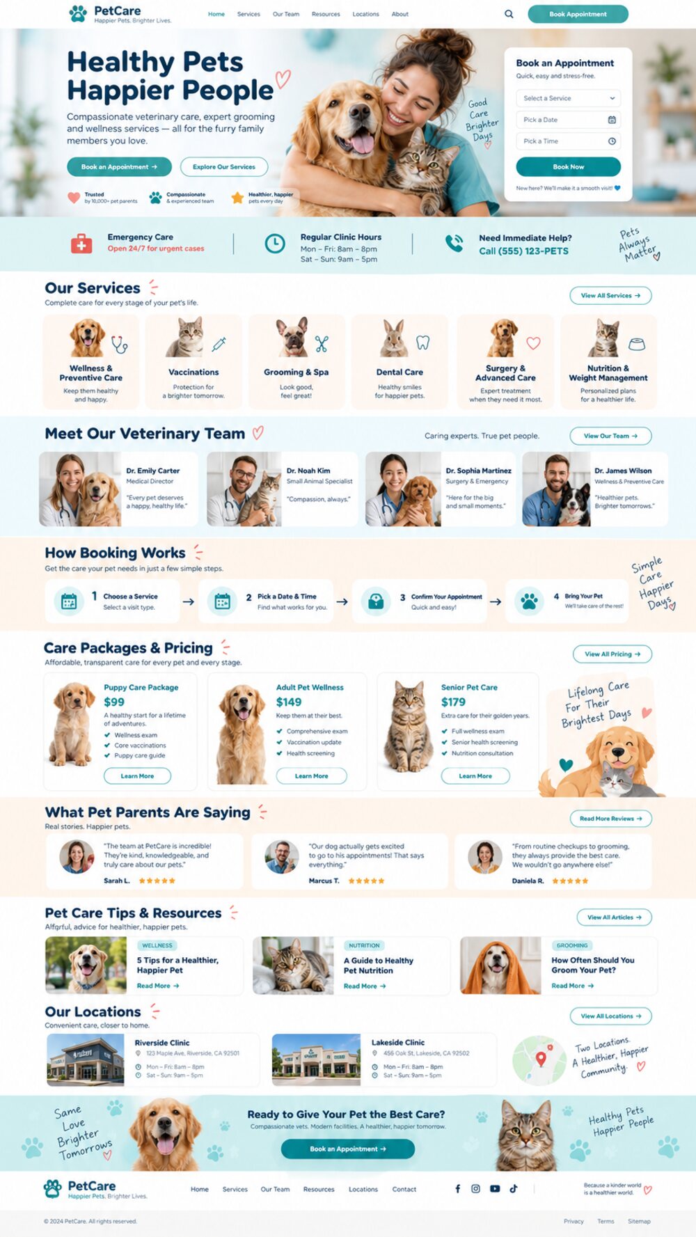 Natural pet photography in a friendly clinic setting
